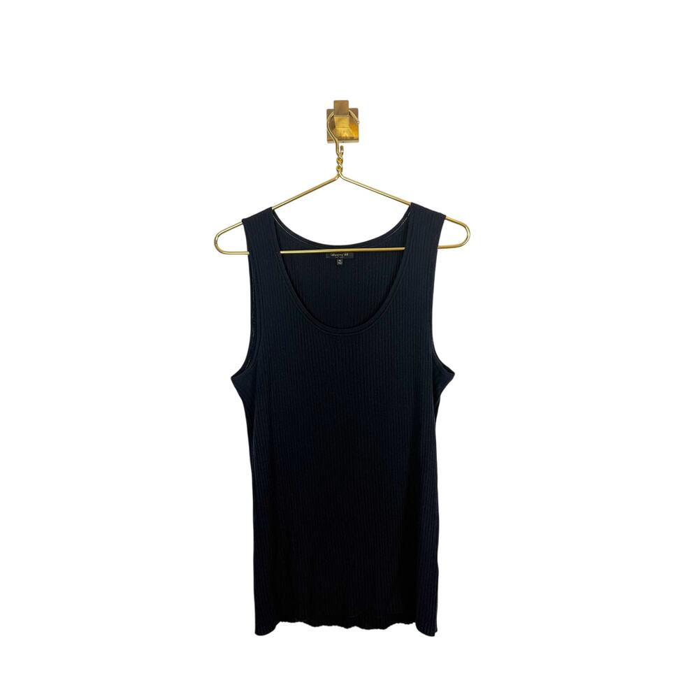 Lafayette 148 Navy Blue Wool Ribbed Knit Tank Shell Sz XL